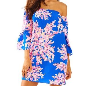 Lilly Pulitzer Sanilla Off The Shoulder Silk Dress